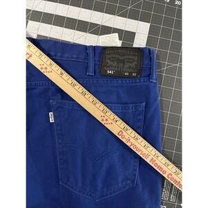 Levi's 541 Athletic Fit Jeans Mens 40x30 Royal Blue 100% Cotton White Tab